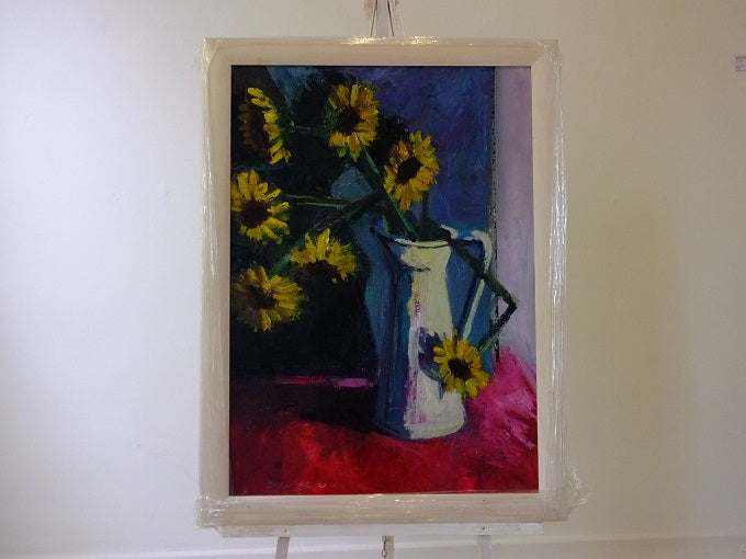 Sunflowers on Red