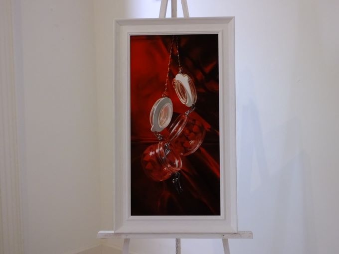 2 Kilner Jars on Red Background