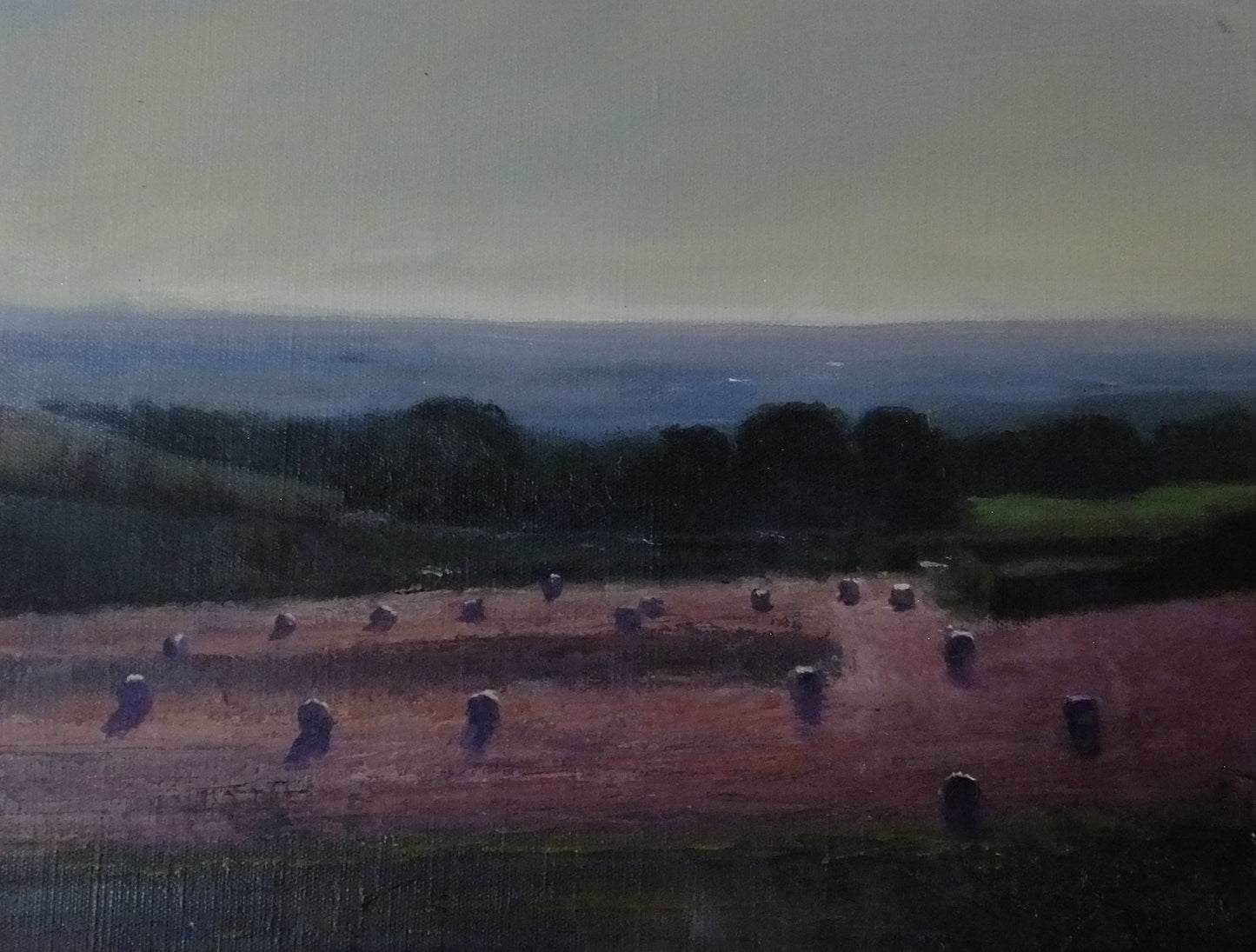 Image of Haystacks Early Evening by Frank Eyre