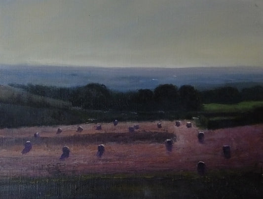 Image of Haystacks Early Evening by Frank Eyre