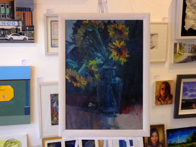 Sunflowers in Glass Vase