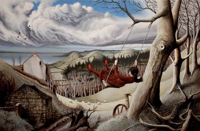 Image of Cast All Your Troubles to the Wind (Girl on a Swing) by John  Coffey 