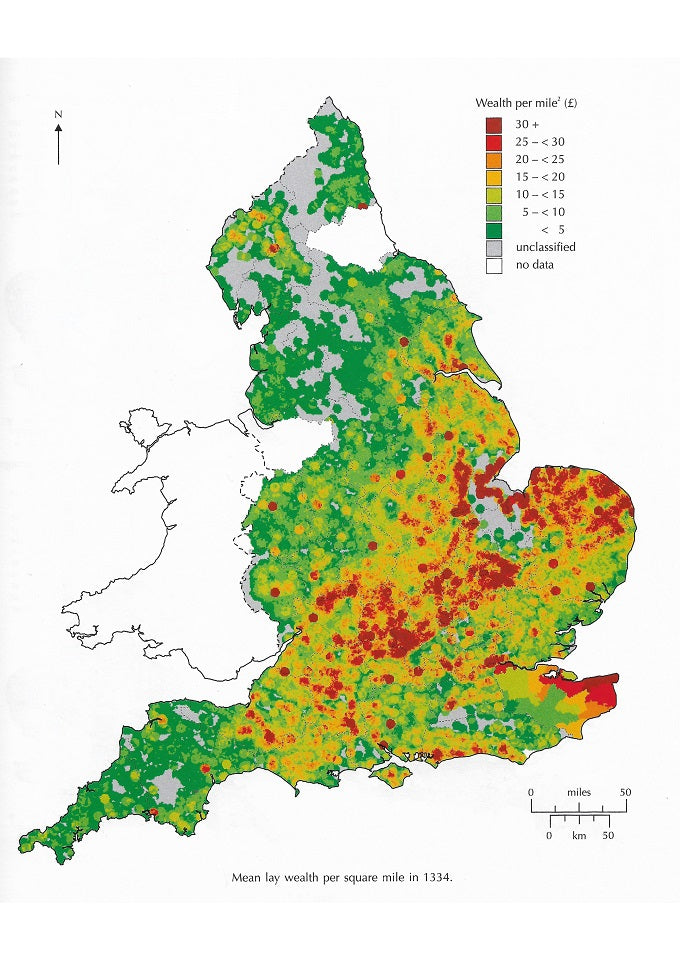 Image of Mean Lay Wealth per square mile in 1334 by Ken Bartley 