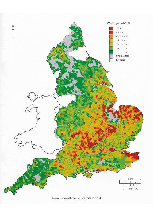 Image of Mean Lay Wealth per square mile in 1334 by Ken Bartley 