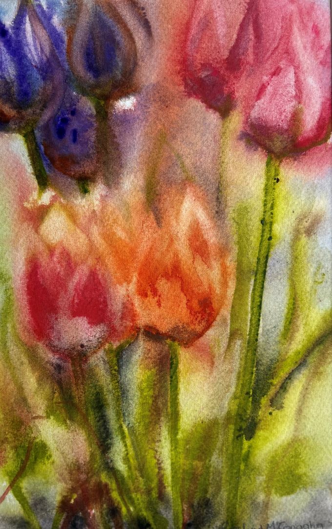 Image of Garden Tulips by Rosalind McConaghy 
